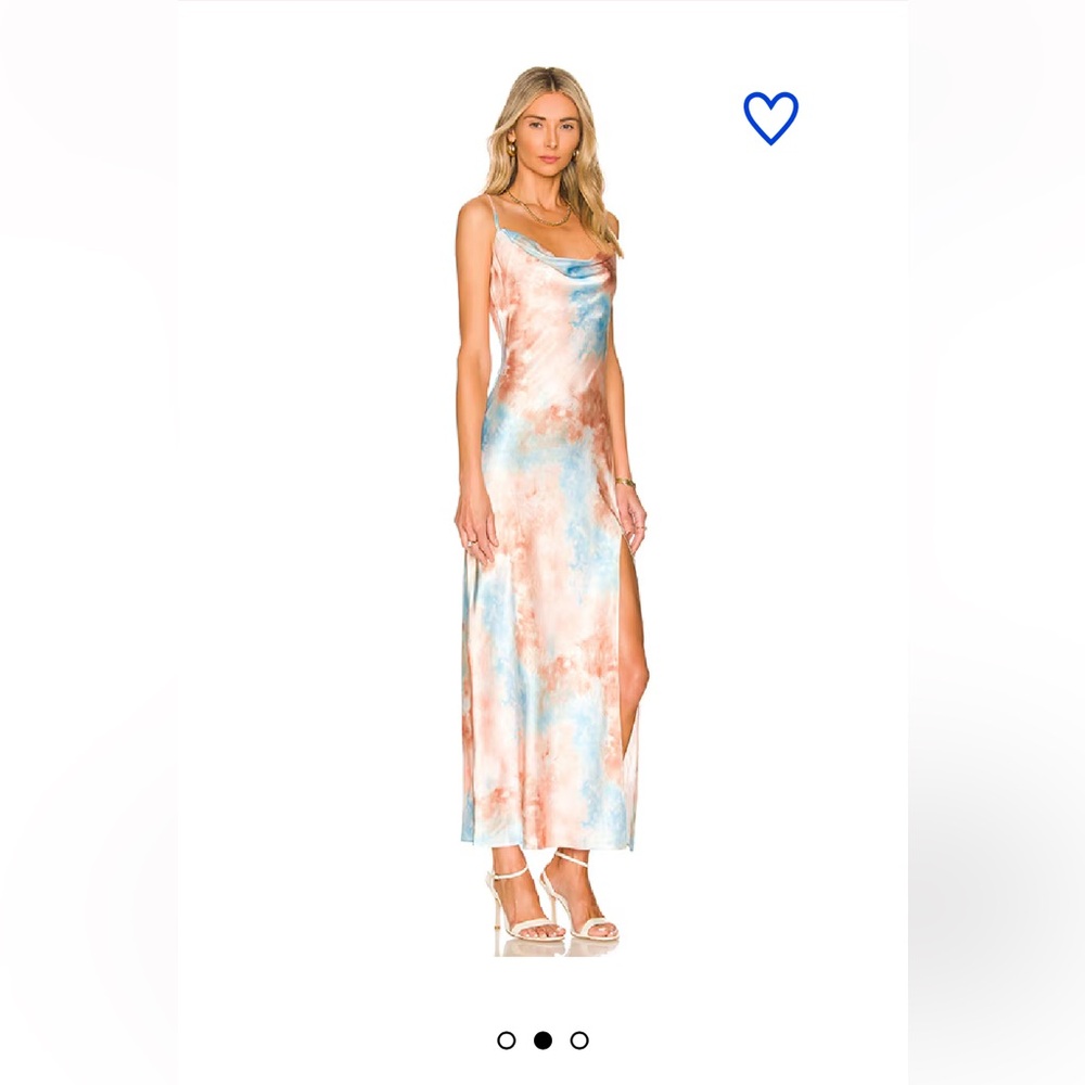 Superdown from Revolve satin dress with cowl neck